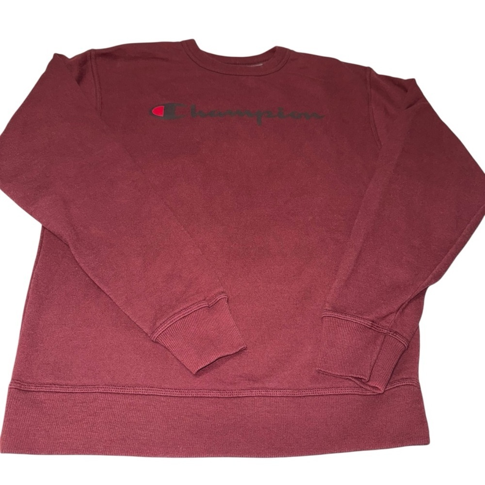 Champion Men’s Burgundy Crewneck Sweatshirt Size M Authentic Logo Pullover